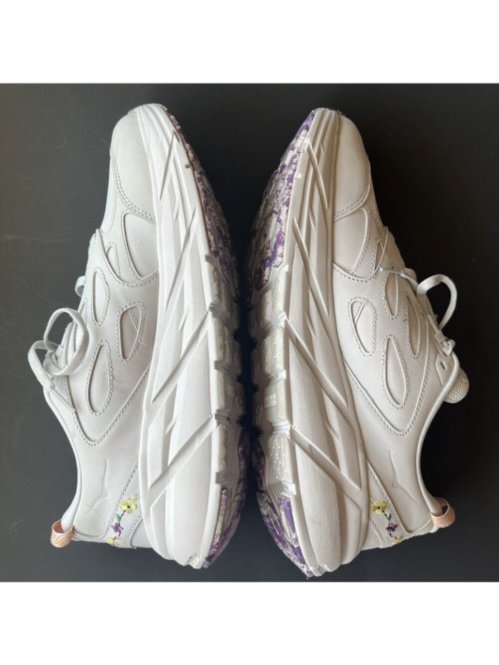 Hoka One One U Clifton L BP Womens Sneakers Size 12 Floral Embroidery White - Picture 8 of 16